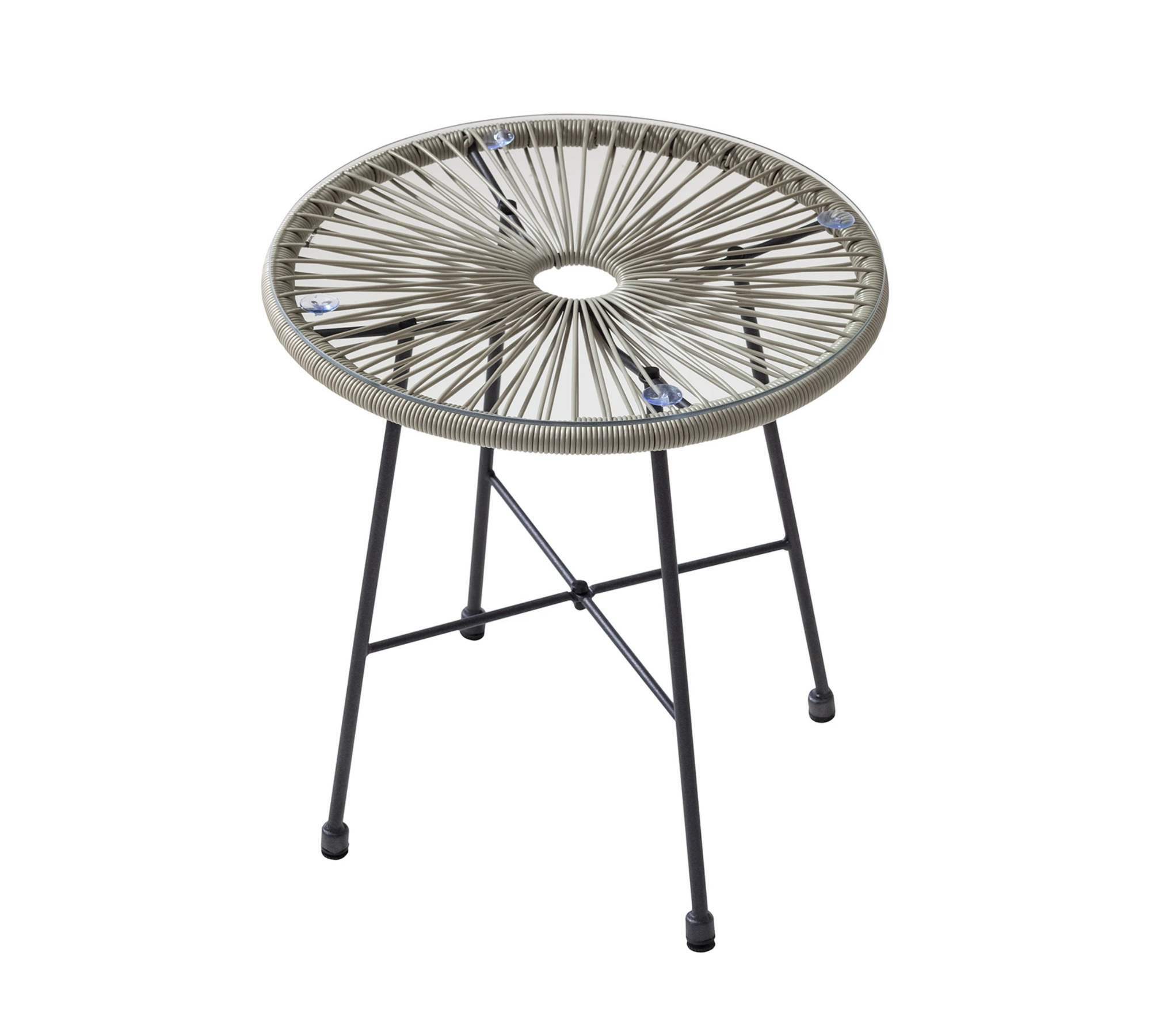 Sitzgruppe 3-teilig Metall Kunstfaserstreben Beige 6