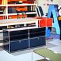Sideboard Mit 4 Fächern & 2 Schiebeschubladen Stahlblau 6