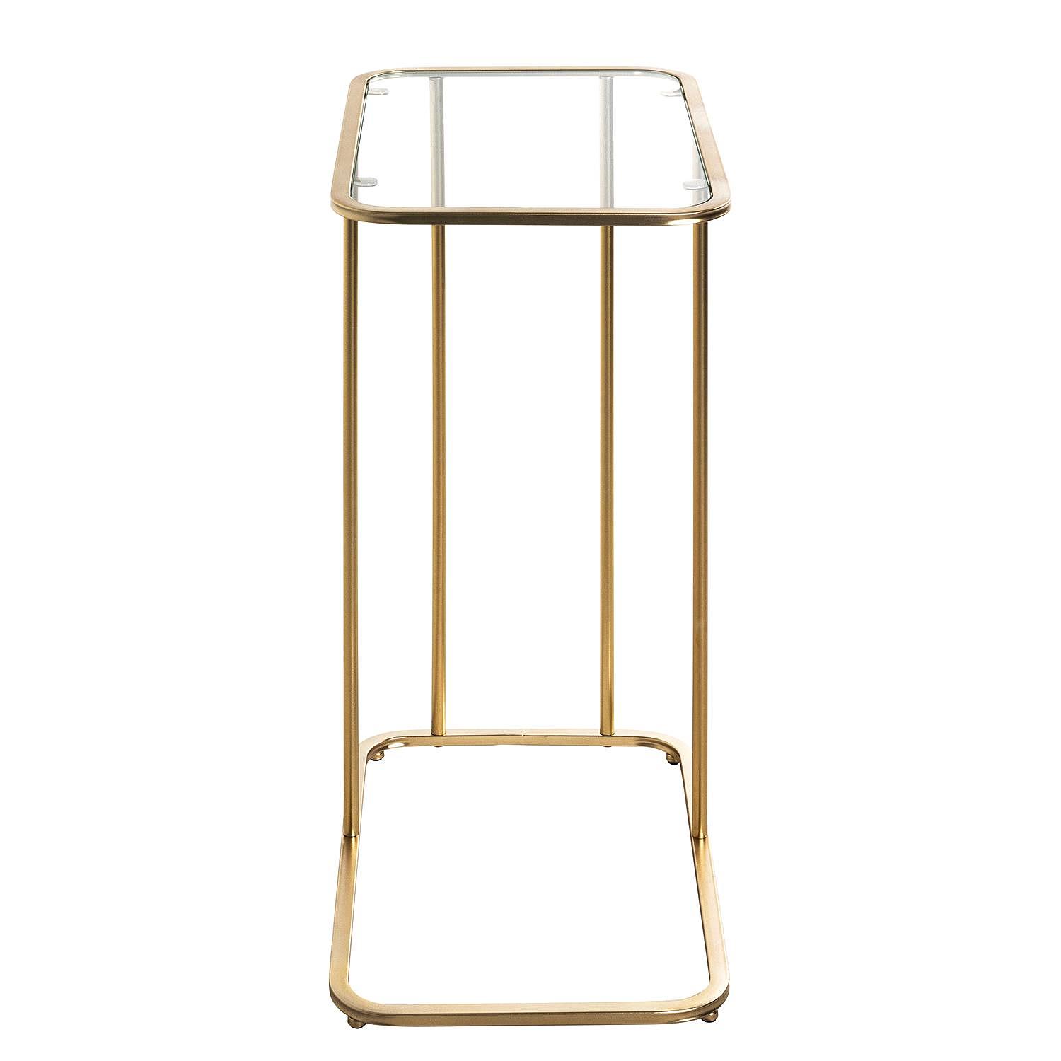 Sabugal Beistelltisch Glas Metall Goldfarbig 3