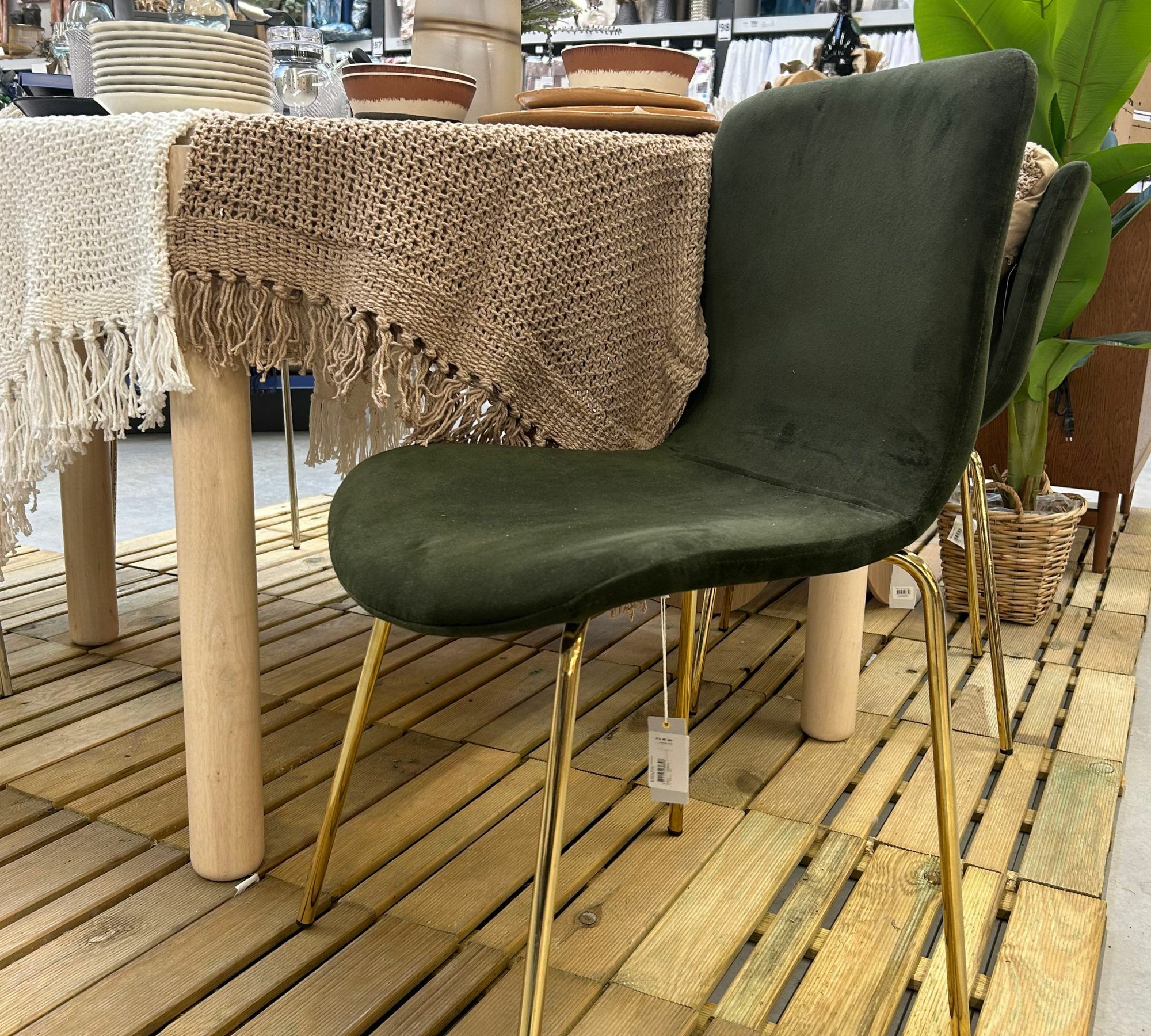 Bloom Stuhl Samt Metall Grün 0