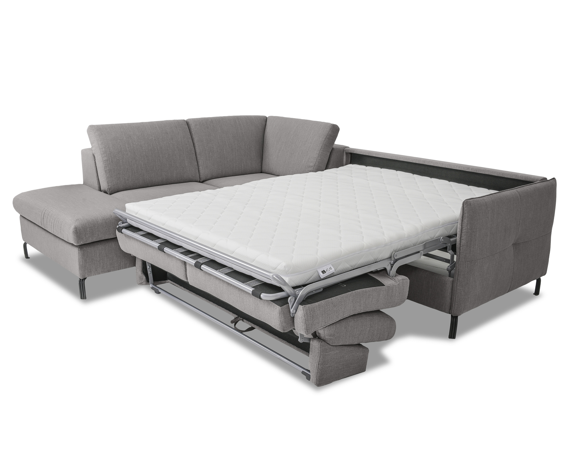 Ecksofa Novato mit Dauerschlaffunktion Textil Grau 2