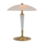Vintage Tischlampe Milchglas Messing Weiß 0