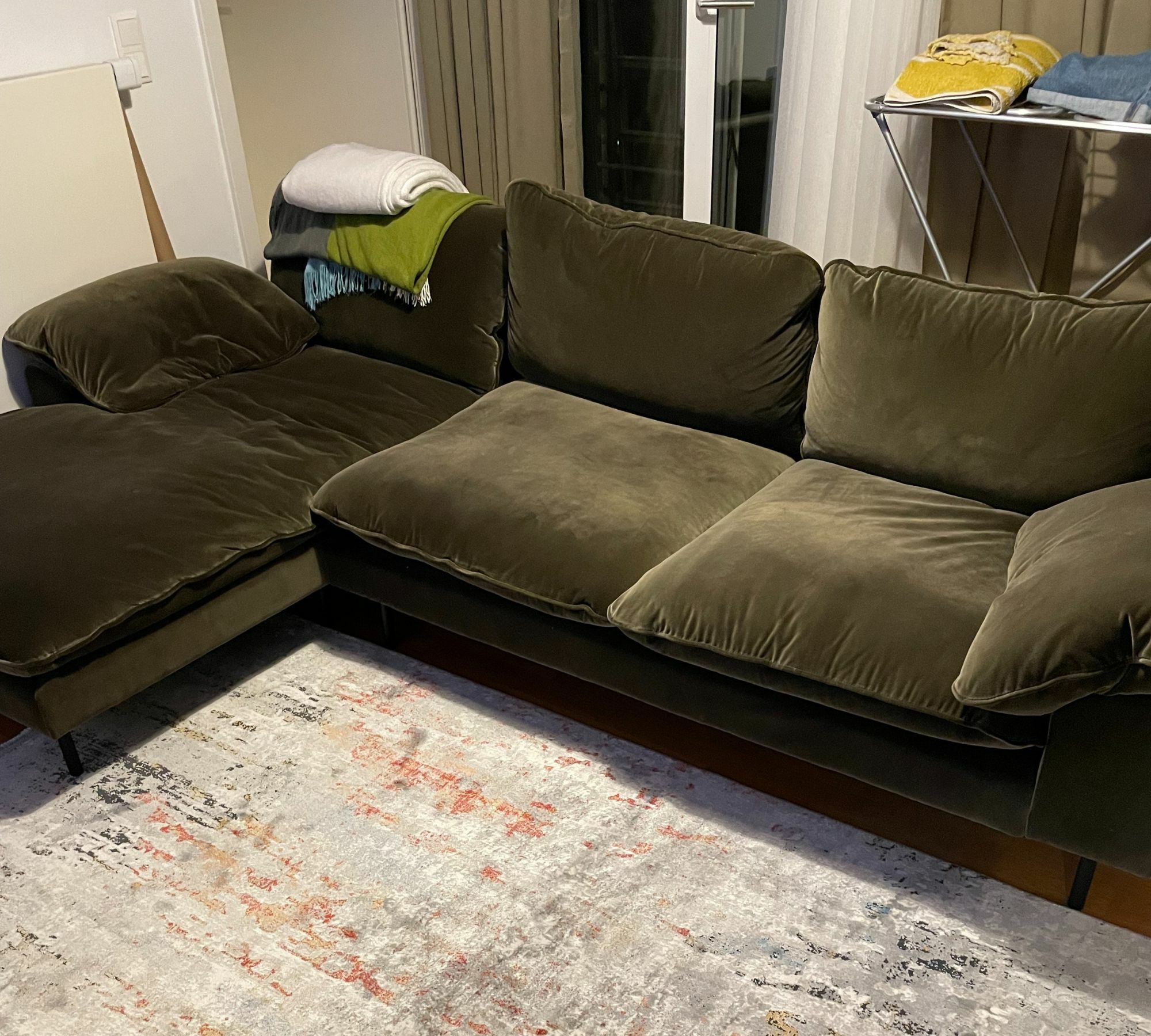 Fallyn Ecksofa Récamiere Links Zypressengrün 0