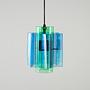 Hanging lamp glass blue 1970s 3