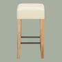 Barhocker Cremeweiß Akazie massiv 1
