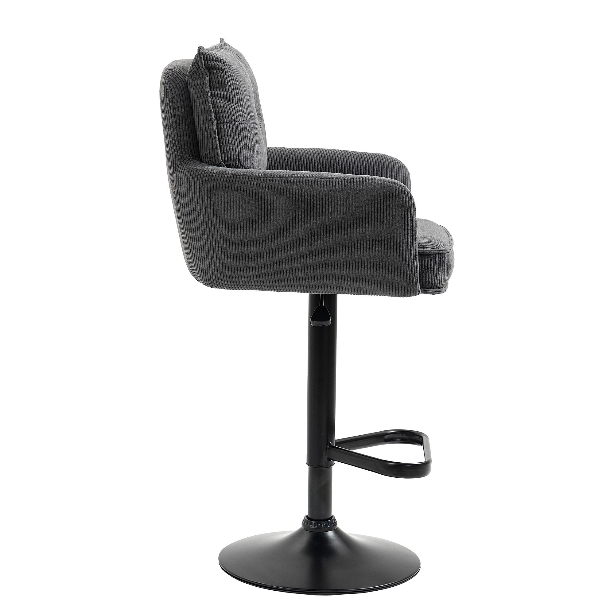 2x Drehbarer Barstuhl DIDRIP Höhenverstellbar Grau 2