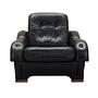 Armchair Faux Leather Black 1980s 0