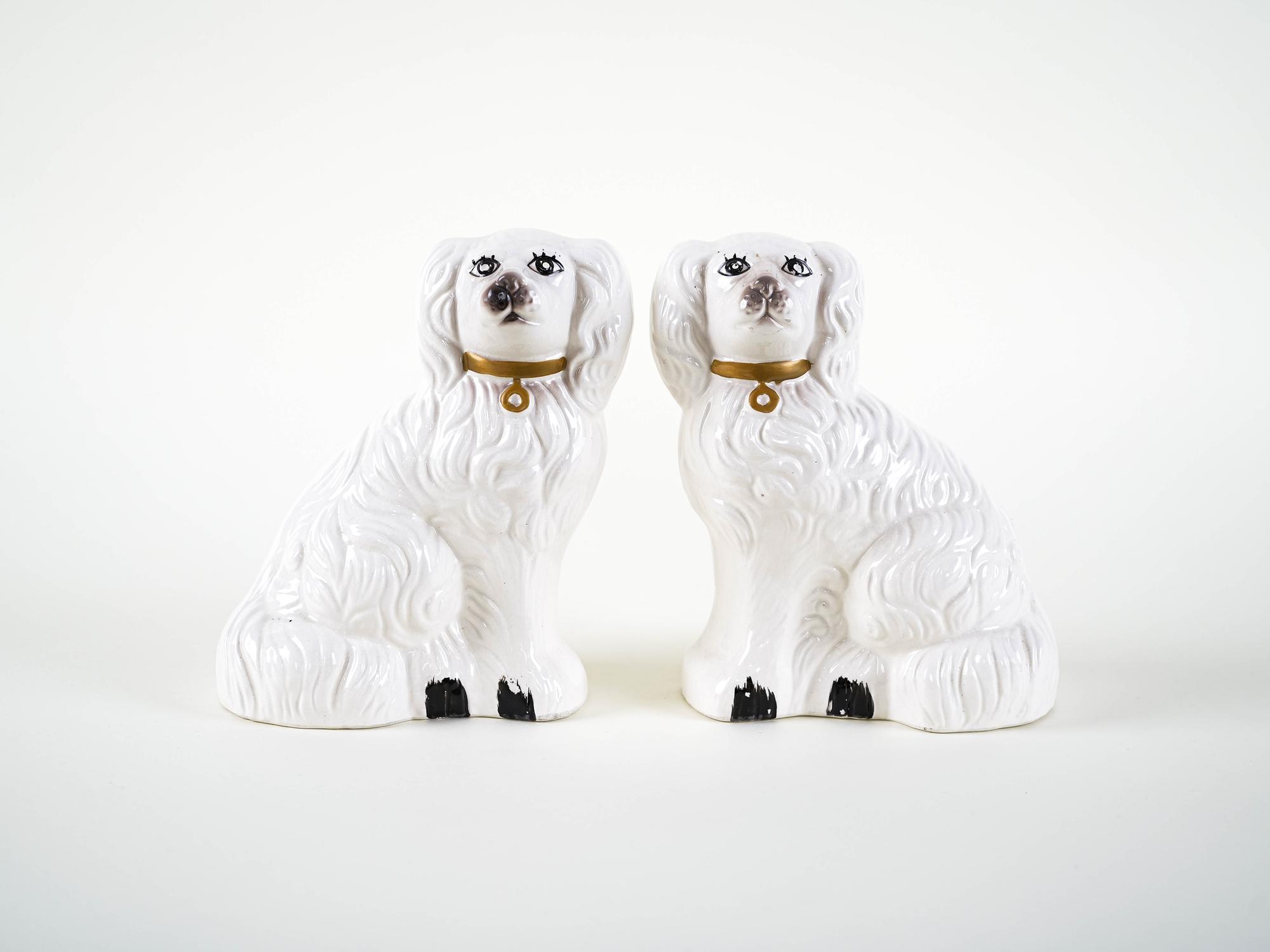 Dog Figures English Style Ceramic 1970s 3
