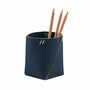 Stiftehalter 100% Recyceltes Leder Blau 1