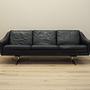 3-Sitzer Sofa Leder Schwarz 1960er Jahre 3