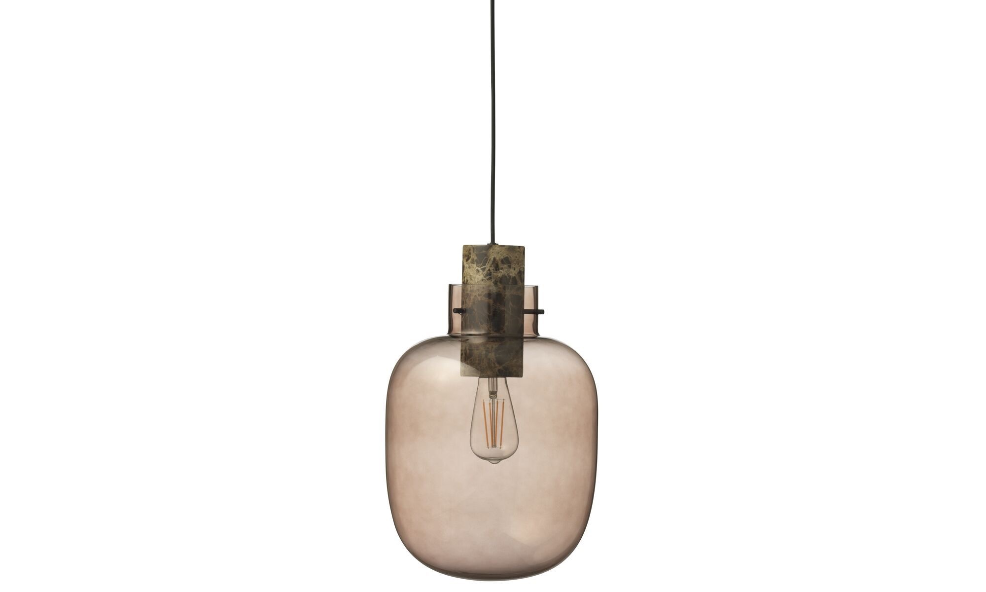 Stockholm Pendelleuchte Glas Marmor Braun 0