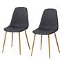 Iskmo II Upholstered Chair Set of 2 Woven Fabric Anthracite 1